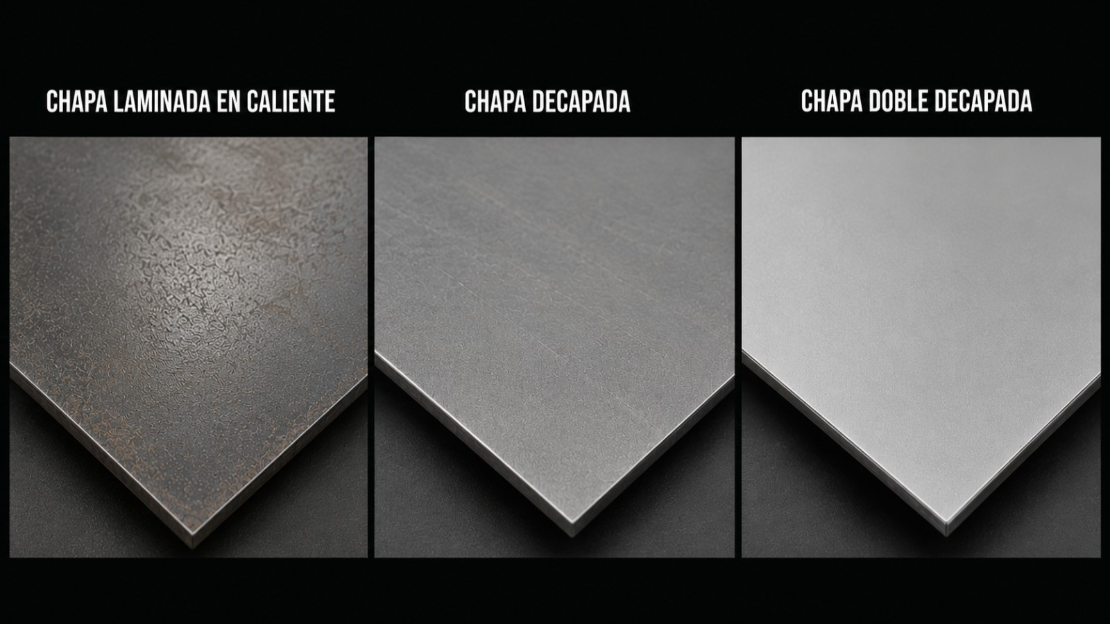 Comparación de chapa laminada en caliente, decapada y doble decapada